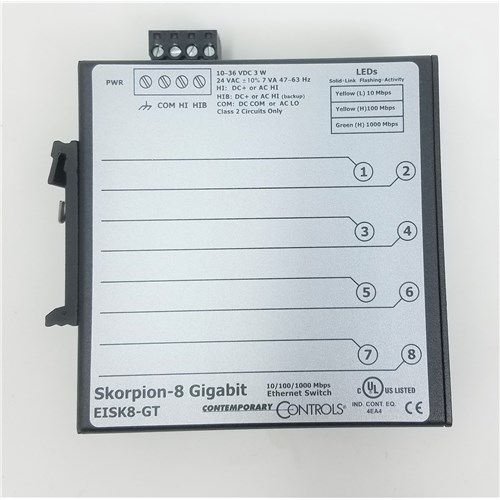 8 Port DIN-rail Gigabit Switch